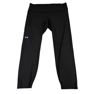 Under Armour Womens Compression Black Leggings XL Mid-Rise Stretch Performance A